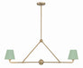 Crystorama XAV-B9302-VG-GR Xavier Two Light Chandelier Vibrant Gold / Green Main Image.jpg