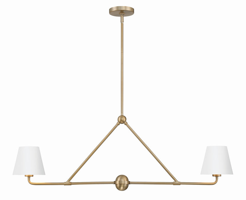 Crystorama XAV-B9302-VG-WH Xavier Two Light Chandelier Vibrant Gold / White Main Image.jpg