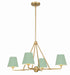 Crystorama XAV-B9304-VG-GR Xavier Four Light Chandelier Vibrant Gold / Green Main Image.jpg