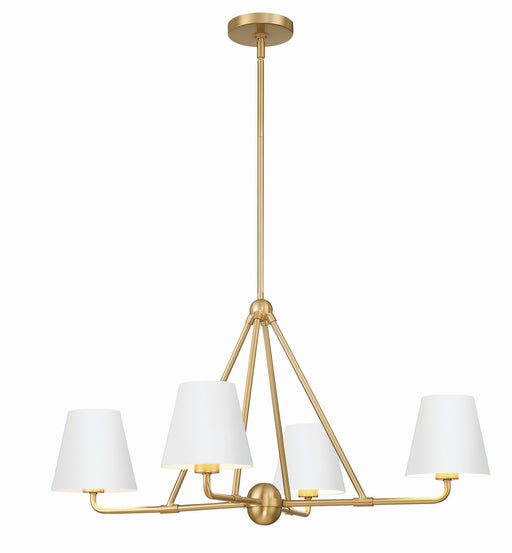 Crystorama XAV-B9304-VG-WH Xavier Four Light Chandelier Vibrant Gold / White Main Image.jpg