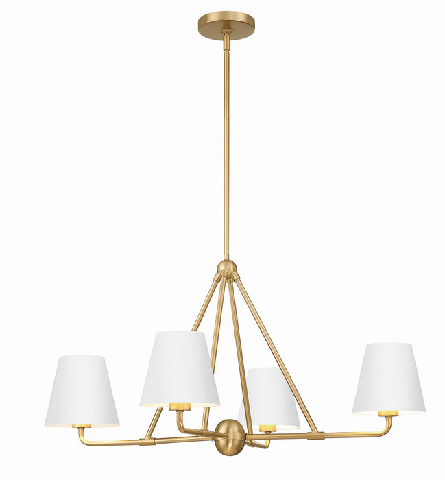 Crystorama XAV-B9304-VG-WH Xavier Four Light Chandelier Vibrant Gold / White Main Image.jpg