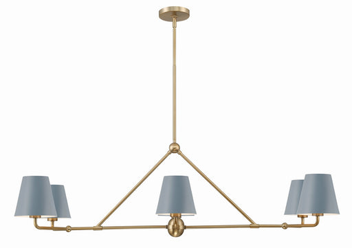 Crystorama XAV-B9306-VG-BL Xavier Six Light Chandelier Vibrant Gold / Blue Main Image.jpg