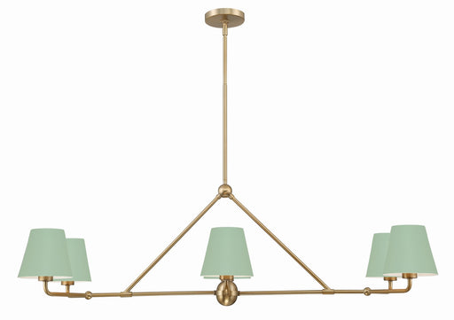 Crystorama XAV-B9306-VG-GR Xavier Six Light Chandelier Vibrant Gold / Green Main Image.jpg
