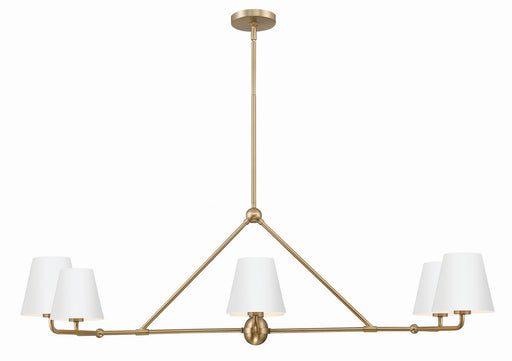 Crystorama XAV-B9306-VG-WH Xavier Six Light Chandelier Vibrant Gold / White Main Image.jpg