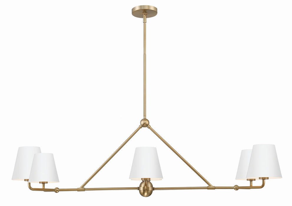 Crystorama XAV-B9306-VG-WH Xavier Six Light Chandelier Vibrant Gold / White Main Image.jpg