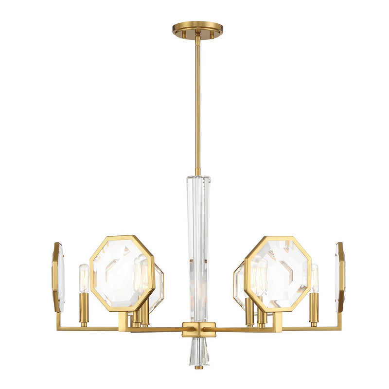 Savoy House 1-2216-6-322 Six Light Chandelier, Warm Brass