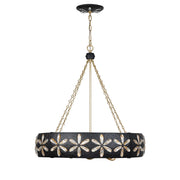 Savoy House 1-2493-6-104 Six Light Chandelier, Metropolis Black/Gold