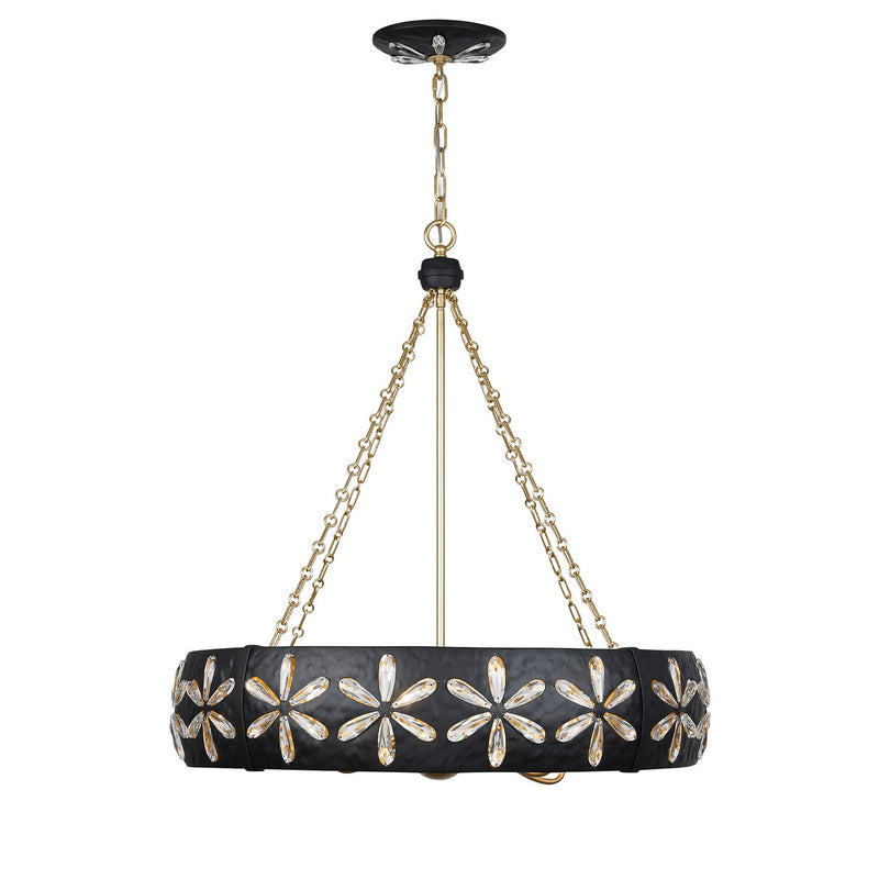 Savoy House 1-2493-6-104 Six Light Chandelier, Metropolis Black/Gold