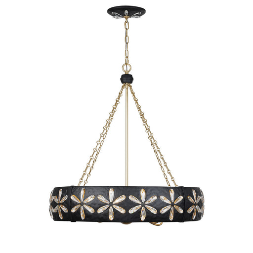 Savoy House 1-2493-6-104 Six Light Chandelier, Metropolis Black/Gold