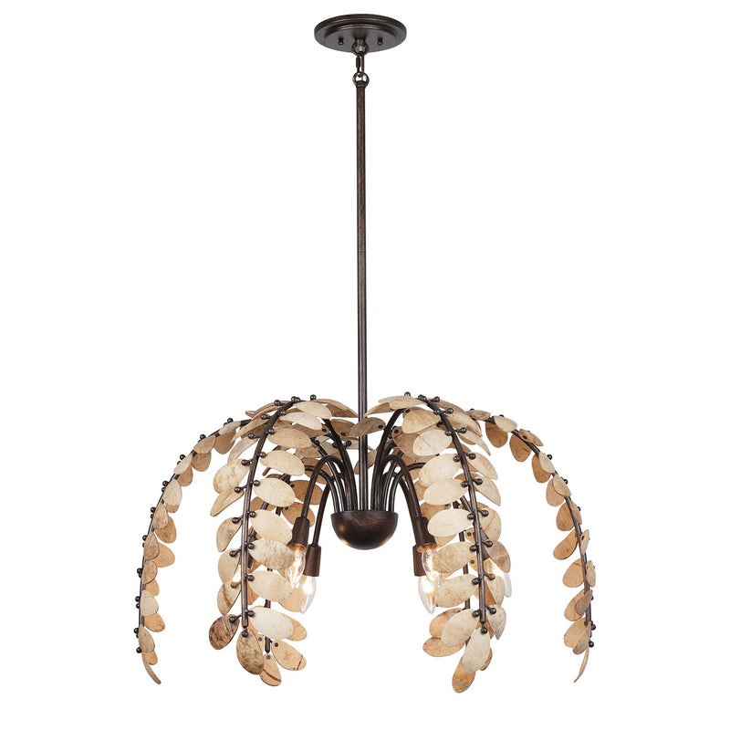 Savoy House 1-2579-6-26 Six Light Chandelier, Champagne Mist w/Coconut Shell