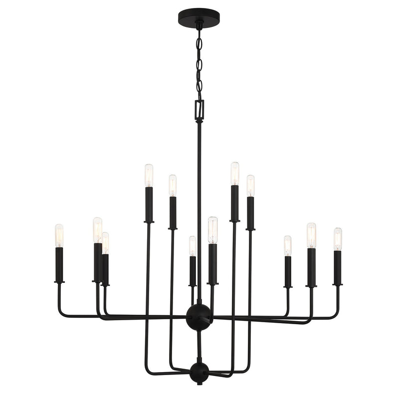 Savoy House 1-4046-12-89 12 Light Chandelier, Matte Black