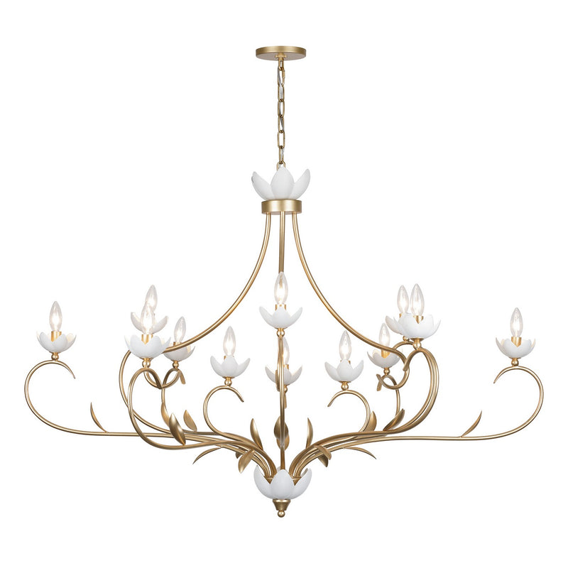Savoy House 1-5186-12-59 12 Light Chandelier, French Gold/White Cashmere