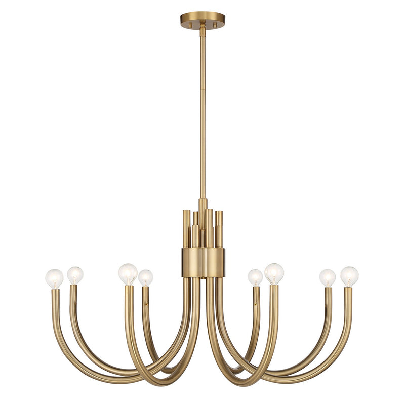 Savoy House 1-6680-8-127 Eight Light Chandelier, Noble Brass
