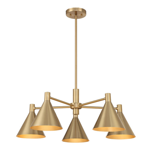 Savoy House 1-8004-5-127 Five Light Chandelier, Noble Brass