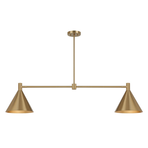 Savoy House 1-8005-2-127 Two Light Linear Chandelier, Noble Brass