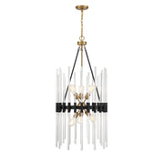 Savoy House 3-1936-6-143 Six Light Pendant, Matte Black w/Warm Brass
