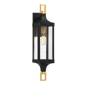 Savoy House 5-276-144 One Light Outdoor Wall Lantern, Matte Black/Weathered Brushed Brass
