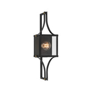 Savoy House 5-474-144 One Light Outdoor Wall Lantern, Matte Black/Weathered Brushed Brass