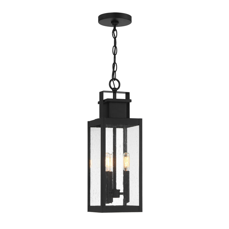 Savoy House 5-827-BK Three Light Outdoor Hanging Lantern, Matte Black