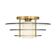 Savoy House 6-8602-1-322 One Light Semi-Flush Mount, Warm Brass