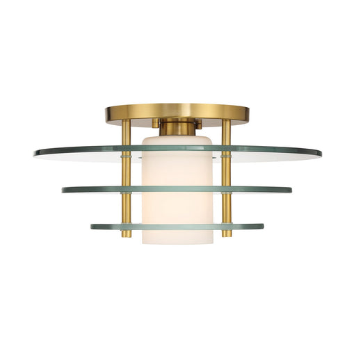 Savoy House 6-8602-1-322 One Light Semi-Flush Mount, Warm Brass