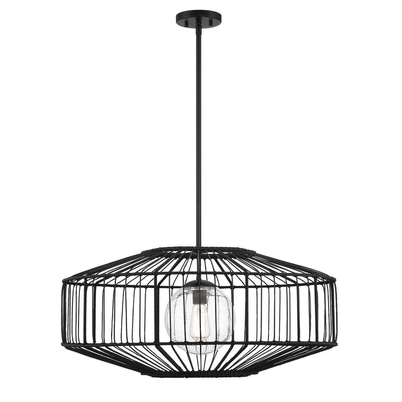Savoy House 7-1429-1-89 One Light Pendant, Matte Black