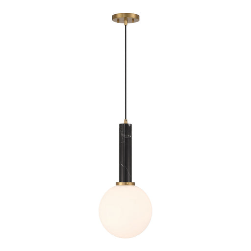 Savoy House 7-2902-1-263 One Light Pendant, Black Marble w/Warm Brass