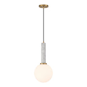 Savoy House 7-2902-1-264 One Light Pendant, White Marble w/Warm Brass