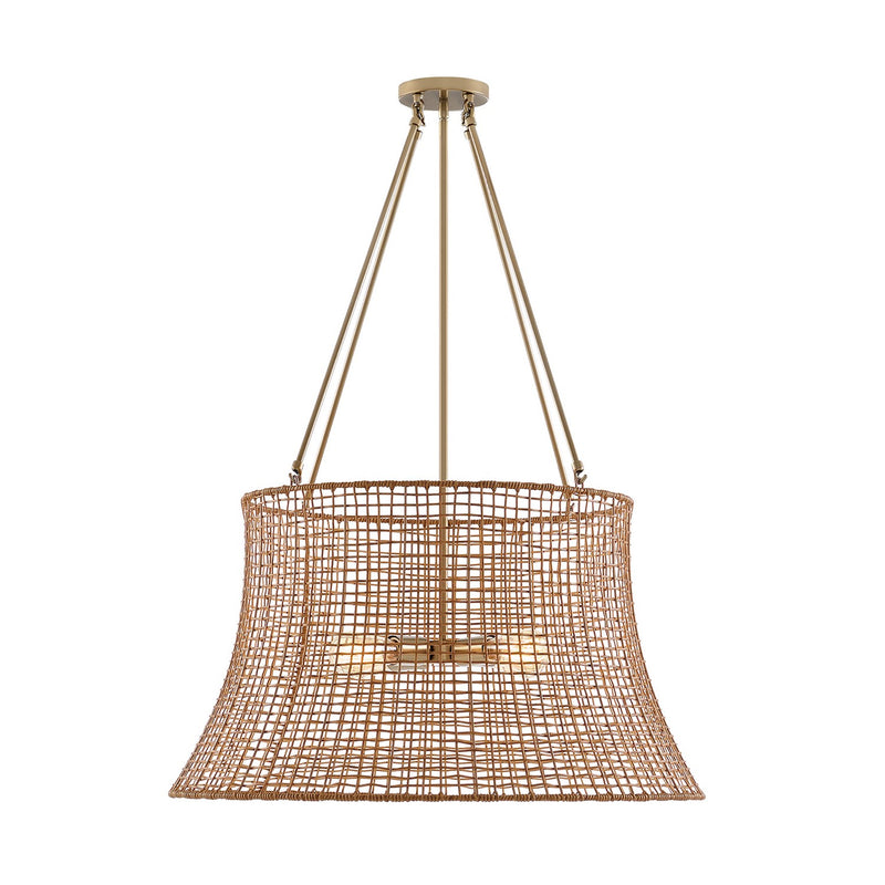 Savoy House 7-6192-4-171 Four Light Outdoor Chandelier, Burnished Brass