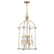 Savoy House 7-7714-4-195 Four Light Pendant, Warm Brass/Chrome