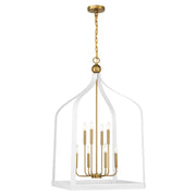Savoy House 7-7800-8-142 Eight Light Pendant, White w/Warm Brass