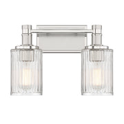 Savoy House 8-1102-2-146 Two Light Bathroom Vanity, Silver/Polished Nickel