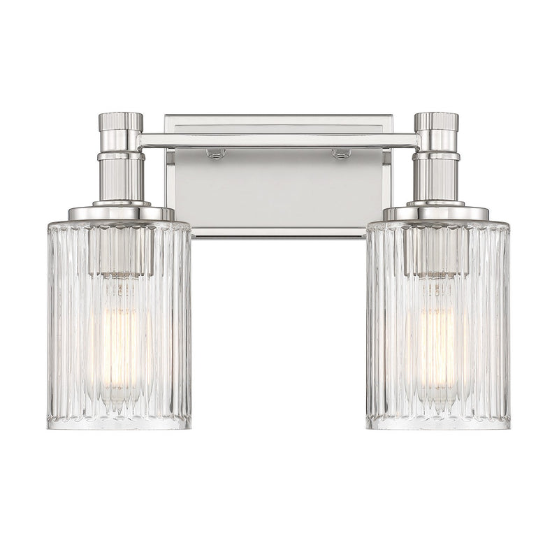 Savoy House 8-1102-2-146 Two Light Bathroom Vanity, Silver/Polished Nickel