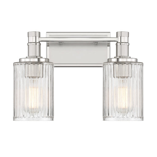 Savoy House 8-1102-2-146 Two Light Bathroom Vanity, Silver/Polished Nickel