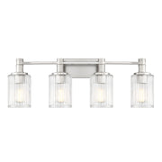 Savoy House 8-1102-4-146 Four Light Bathroom Vanity, Silver/Polished Nickel