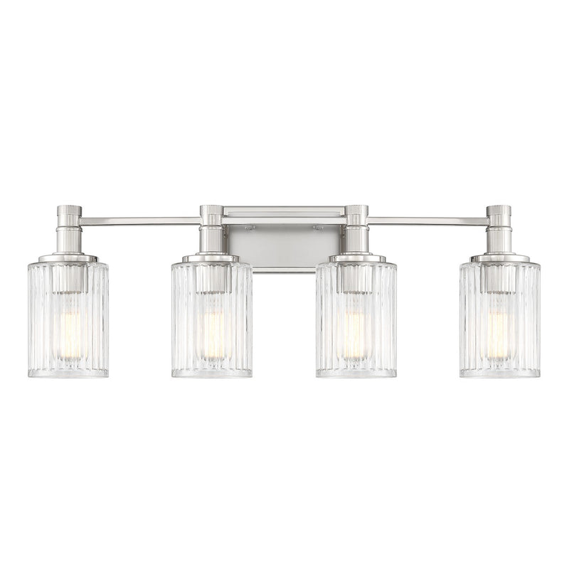 Savoy House 8-1102-4-146 Four Light Bathroom Vanity, Silver/Polished Nickel