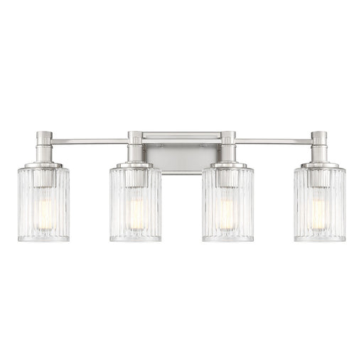 Savoy House 8-1102-4-146 Four Light Bathroom Vanity, Silver/Polished Nickel