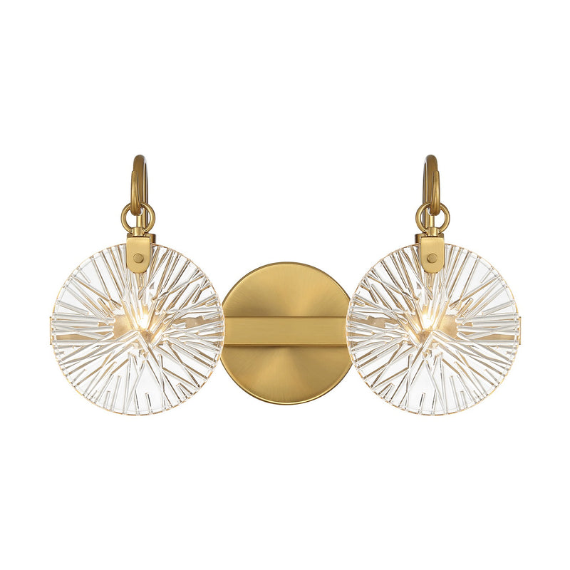 Savoy House 8-3981-2-322 Two Light Bathroom Vanity, Warm Brass