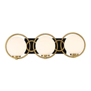 Savoy House 8-6180-3-143 Three Light Bathroom Vanity, Matte Black w/Warm Brass