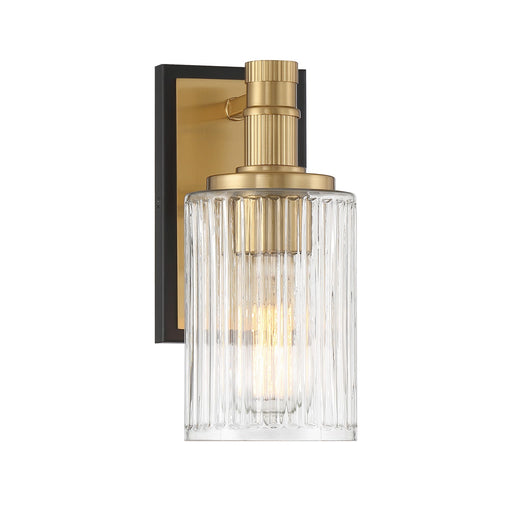 Savoy House 9-1102-1-143 One Light Bathroom Vanity, Matte Black w/Warm Brass