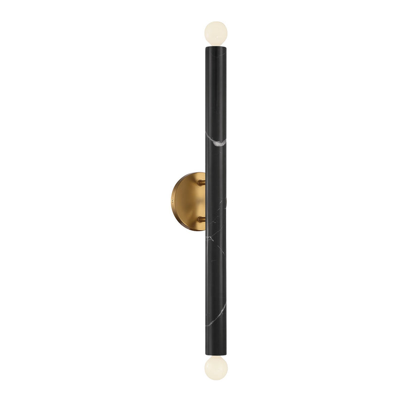 Savoy House 9-2901-2-263 Two Light Wall Sconce, Black Marble w/Warm Brass