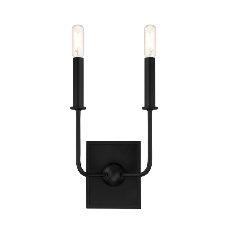 Savoy House 9-4044-2-89 Two Light Wall Sconce, Matte Black