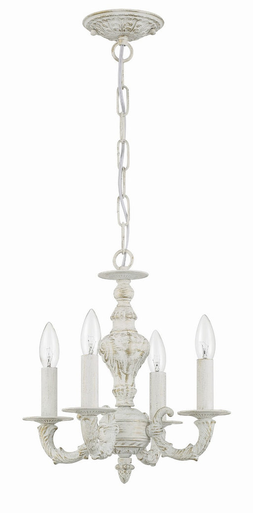 Crystorama 5124-AW Paris Market Four Light Mini Chandelier Antique White Alternate Image.jpg