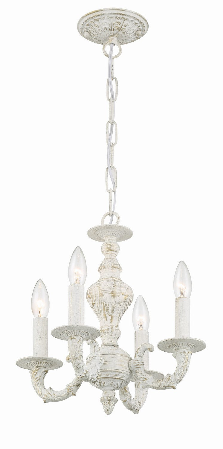 Crystorama 5124-AW Paris Market Four Light Mini Chandelier Antique White Alternate Image 2.jpg