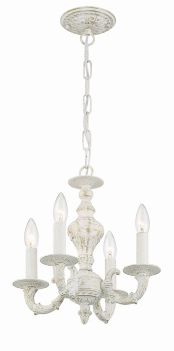 Crystorama 5124-AW Paris Market Four Light Mini Chandelier Antique White Alternate Image 2.jpg