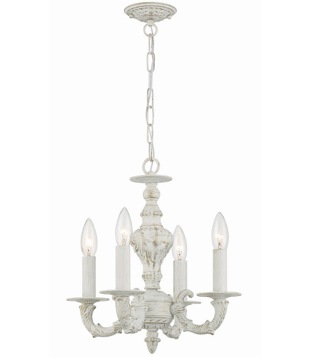 Crystorama 5124-AW Paris Market Four Light Mini Chandelier Antique White Main Image.jpg