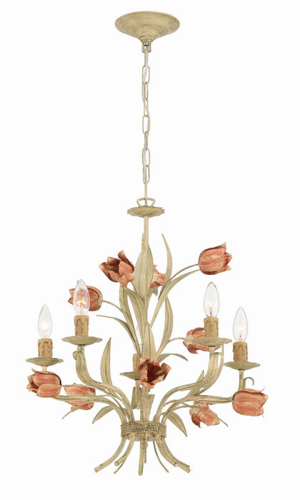 Crystorama 4805-SR Southport Five Light Chandelier Sage Rose Main Image.jpg