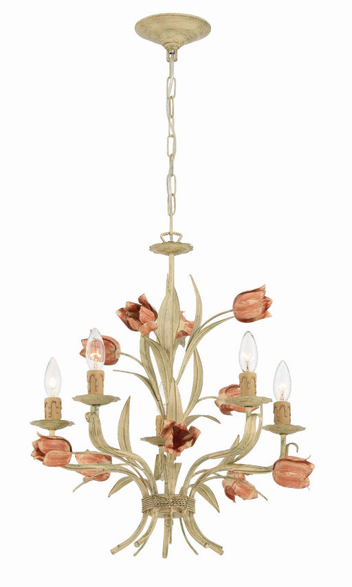 Crystorama 4805-SR Southport Five Light Chandelier Sage Rose Main Image.jpg