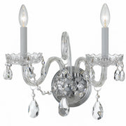Crystorama 1032-CH-CL-MWP Traditional Crystal Two Light Wall Sconce Polished Chrome Main Image.jpg