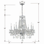 Crystorama 1138-CH-CL-MWP Traditional Crystal Eight Light Chandelier Polished Chrome Alternate Image 4.jpg